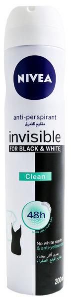 Nivea Invisible Black & White Clean Deodorant Spry 200 ml