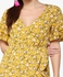 Mustard Floral Tiered Sleeve Mini Dress
