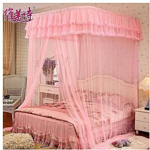 Generic Lovely 2 stand Mosquito Net with Metallic Stand 6X6 - pink