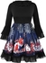 Plus Size Bell Sleeves Graphic Knee Length Halloween Dress - 5x