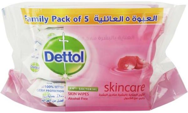 Dettol Anti Bacterial Skin Care Wipes - 5 x 10's