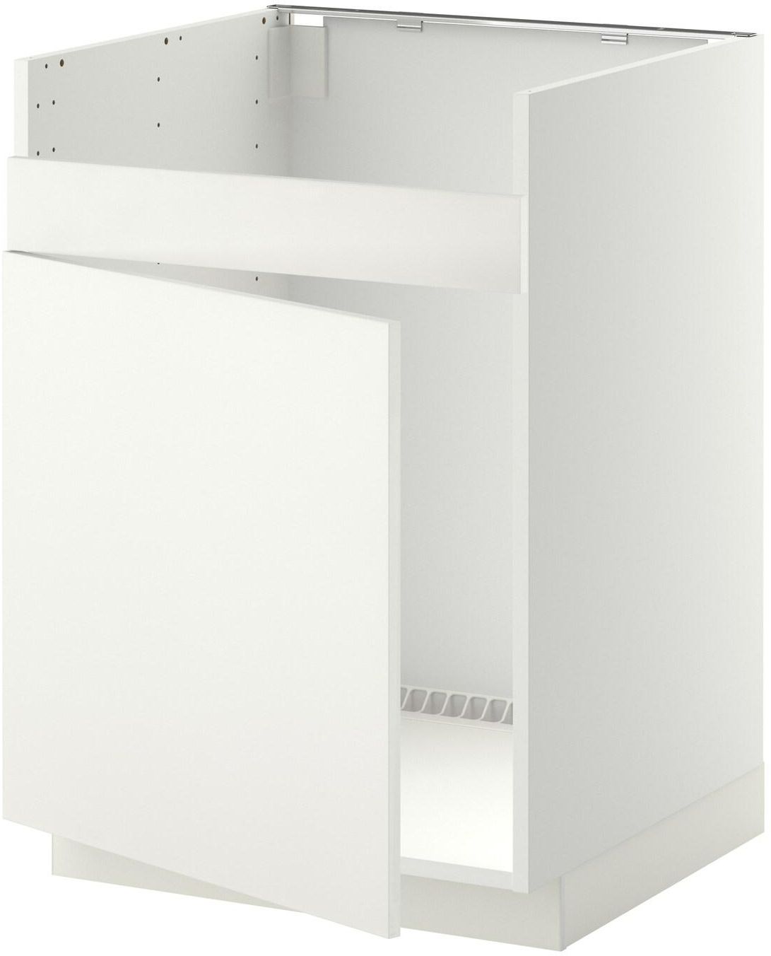 METOD Base cab f HAVSEN single bowl sink, white, Häggeby white, 60x60 cm