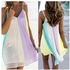 Generic Nice New Chiffon Rainbow Strap Dress Beach Dress-white