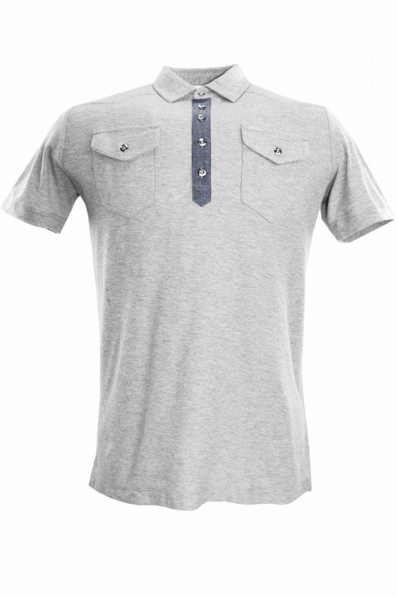 Diesel Grey Mixed Shirt Neck Polo For Men