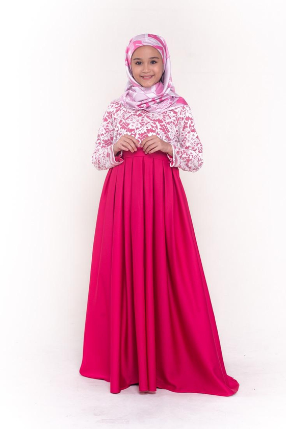 Motherchild Malika II Lace Dress Kids - 4 Sizes (Bubblegum Pink)