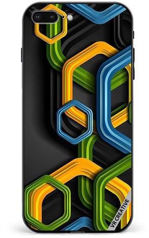Protective Case Cover For Apple iPhone 7 Plus/8 Plus Abstract Design Multicolour