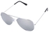 FSGS Silver Frame White Lens Stylish Color Coated Metal Frame Unisex Frog Mirror Sunglasses 91056