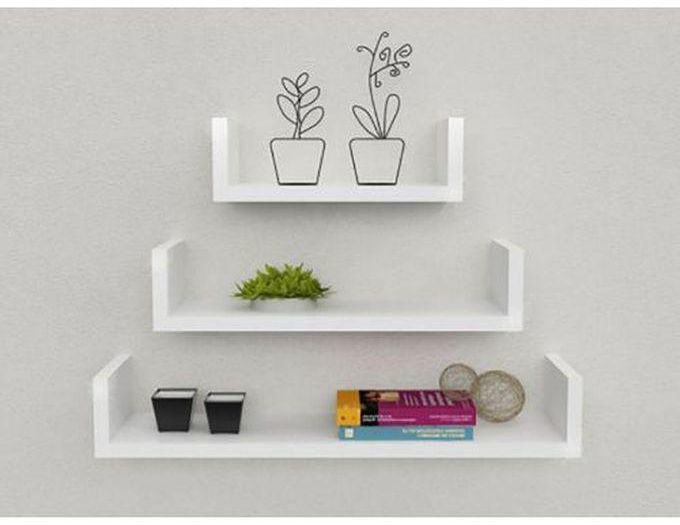 Modern Decor Shelf - White - 3Pcs