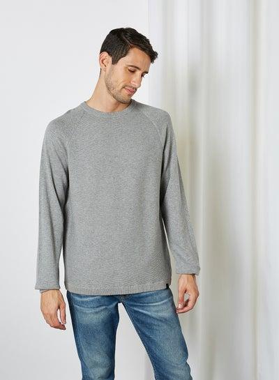 Solid Full Sleeve Sweater Medium Grey Melange