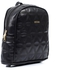 Ice Club Zipper Stitched Leather Backpack - Black
