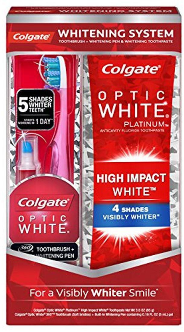 Colgate Optic White Toothpaste and Whitening Pen 2- in- 1 Teeth Whitening Kit