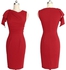 TANG Sleeveless Party Dress Elegant Ruched Retro Draped Waist Lining Formal Bodycon Pencil Dress - Red