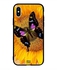 Protective Case Cover for Apple iPhone XS Black Butterfly on Sunflower