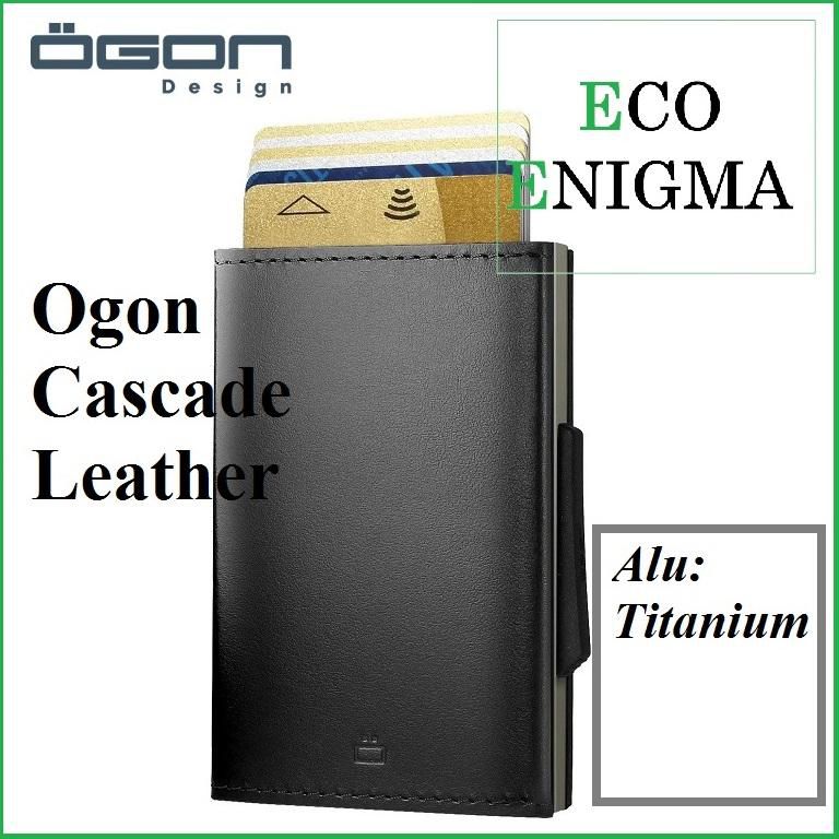 Ogon Designs Cascade Slim Wallet (Titanium Black) Aluminium and Leather