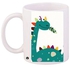 Cartoon Dinosaur Printed Coffee Mug White/Green/Yellow