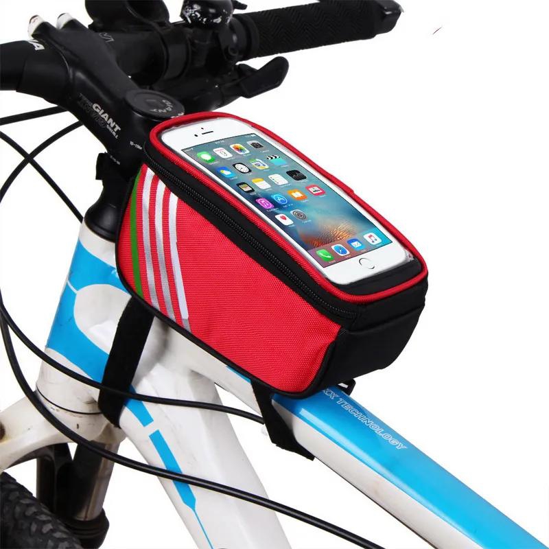 New Bicycle Bag Waterproof Touch Screen MTB Frame Front Tube Storage Mountain Road Bike Bag