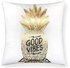 Rishahome Good Vibes on Golden Pineapple Metallic Printed Cushion Cover, 45x45 cm