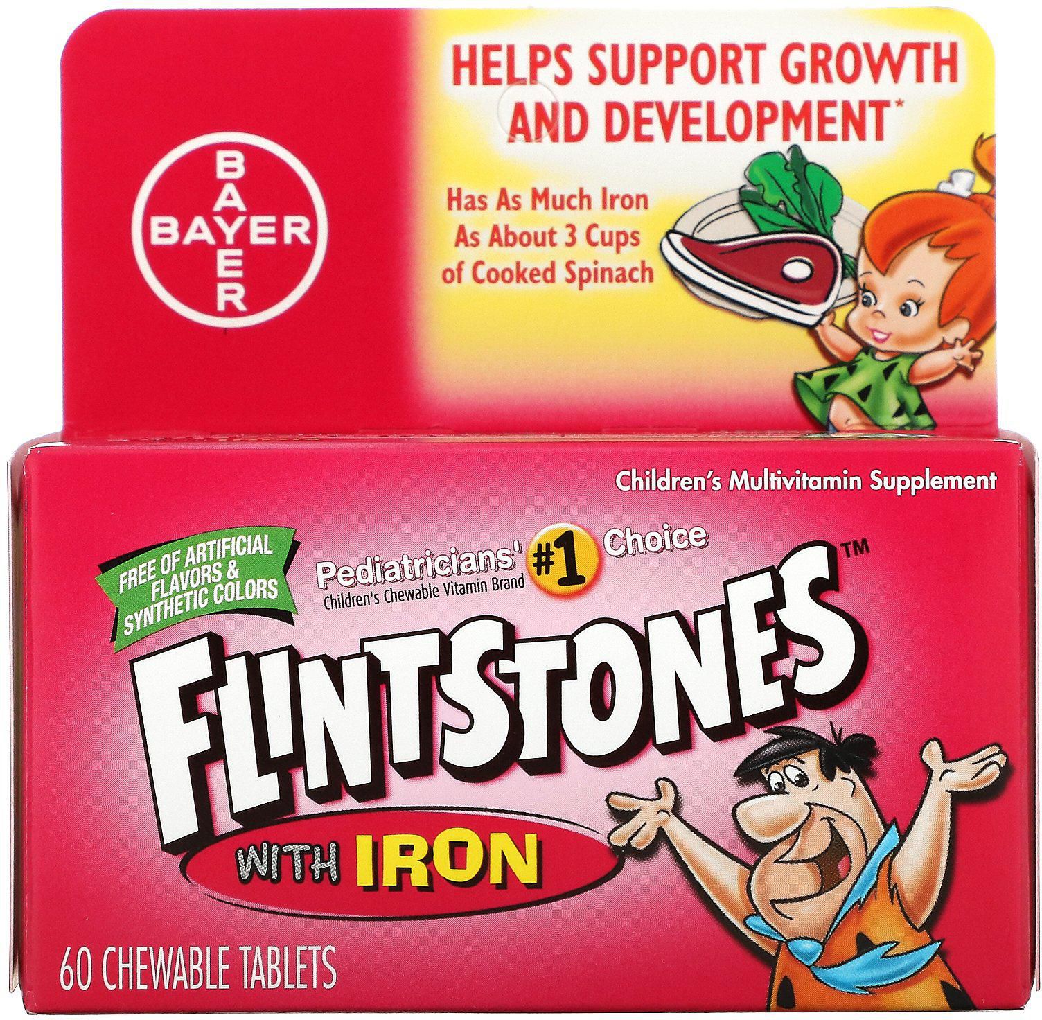 Flintstones‏, فيتامينات متعددة تكميلية مع الحديد للأطفال، نكهات الفاكهة، 60 قرص قابل للمضغ price from iherb in Saudi Arabia - Yaoota!