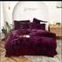 6pc Luxury Designs Velvet Soft Plush Fluffy Duvet Set Purple 6*7