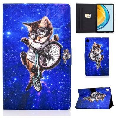 Case Cover For Huawei Matepad SE 10.4 2022 Electric Pressed Colored Drawing Leather Tablet Case Glasses Cat