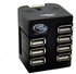 7 Ports Universal Card Reader High Speed USB Splitter Hub Black