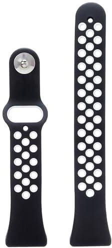 Generic Replacement silicone watch band for huawei honor band 6 (black/white)