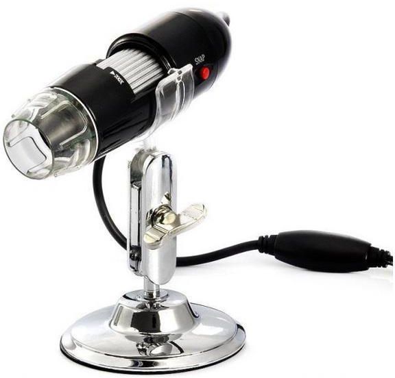 200X USB Digital Microscope Magnifier  8-LED White Light - Black + Silver