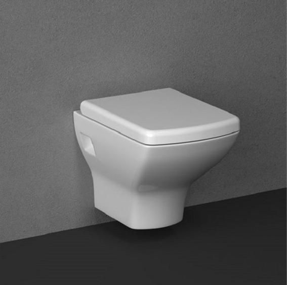 ISVEA Soluzione XI Wall-Hung Water Closet with Duraplast Soft Close Seat Cover with Fixing kits (Compactible with concealed cistern) - L50.5 x B34.5 x H40cm \/ ISVEA Soluzione \/ Ceramic