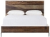 إطار سرير بتصميم فاخر للمنزل من تشكيلة رونالد مناسب لسرير مقاس كينج بحجم 200 × 200 سم، لون أبيض/ أسود/ بني