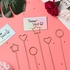 30PCS Metal Wire Floral Place Card Holder,Photo Clip Flower Card Holder Metal for Shower Party Favor(Round,Star,Heart)