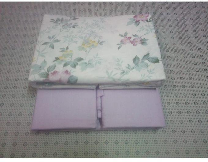 2 Cotton Purple Mix and Match Bed sheets with 4 Pillow Cases 6*6