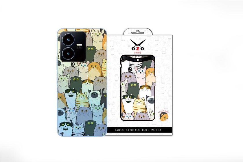 OZO Skins Ozo Ray Skins Transparent Kinds Of Cats (SV505KOP) (Not For Black Phone) For Vivo Y22