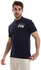 White Rabbit Side Stitched Patch Cotton Polo Shirt - Navy Blue