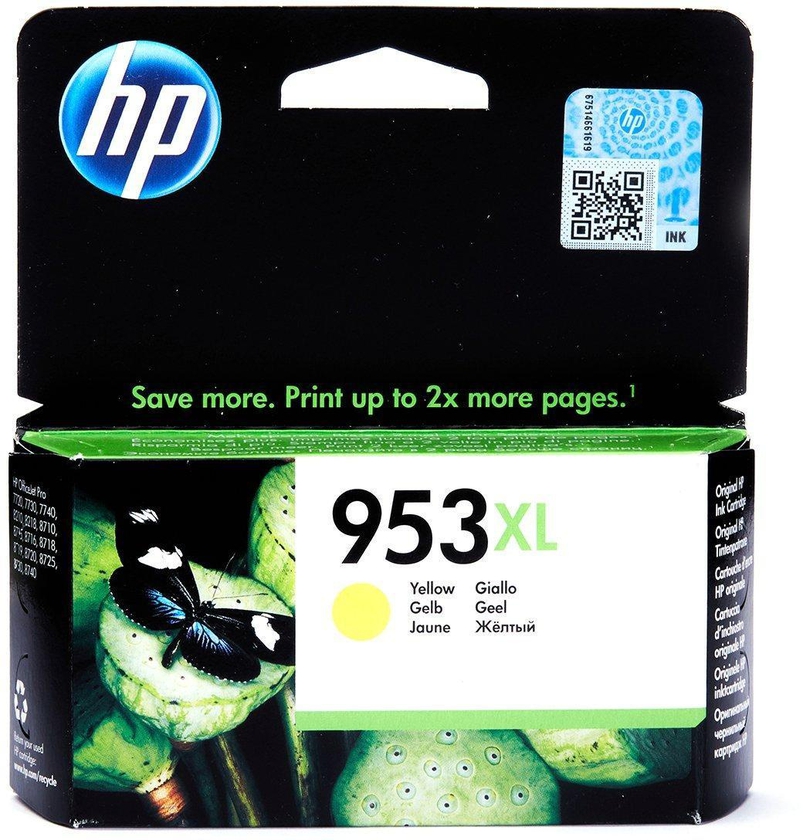HP INK 953XL, High Yield Original Ink Cartridge, Yellow