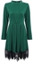 FASHION A-Line Dress with Lace Spliced - Green