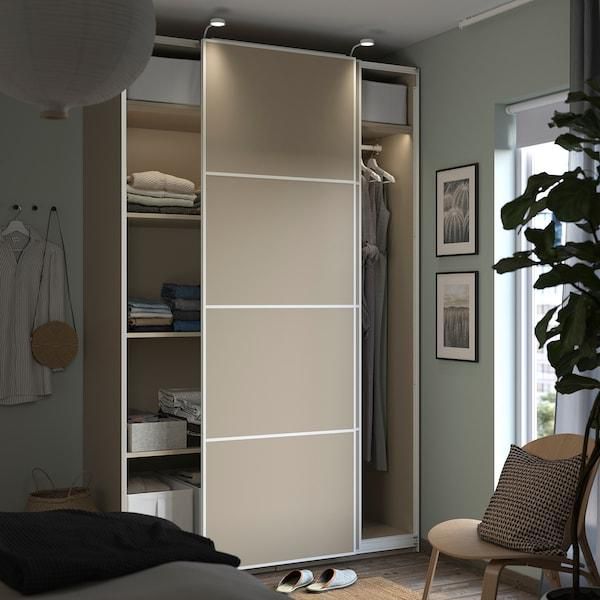 PAX Wardrobe frame, beige, 75x58x236 cm - IKEA