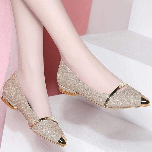 Fashion Women's Ballerinas Flat Casual Shoes -Gold