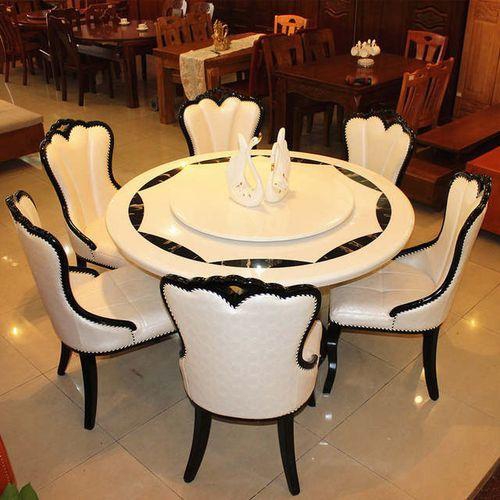 Marble Dining Table Round + 6 Chair ( Lagos Delivery Only)