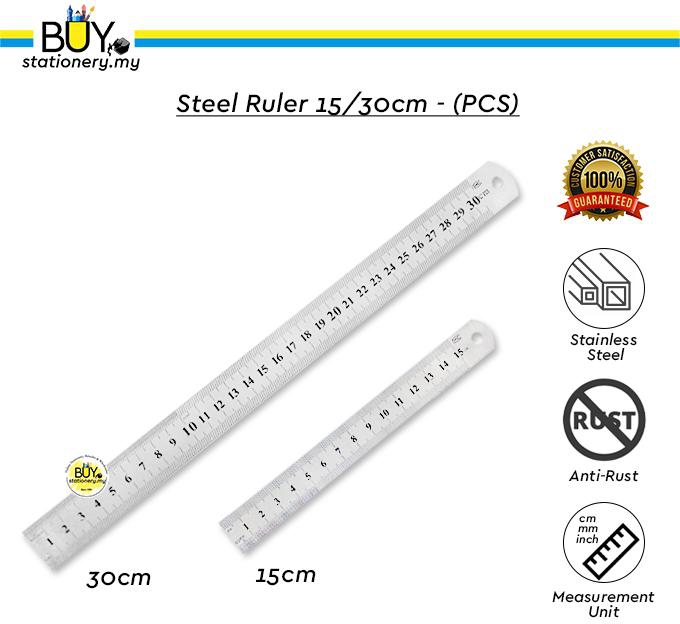 Buystationery Steel Ruler 15cm/ 30cm - (PCS)