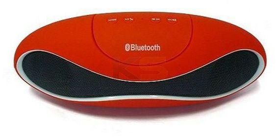 Bluetooth Wireless Red Speaker with FM Radio SD Line In AUX and Mic