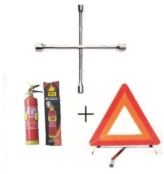 Fire Extinguisher + C-Caution + Wheel Spanner