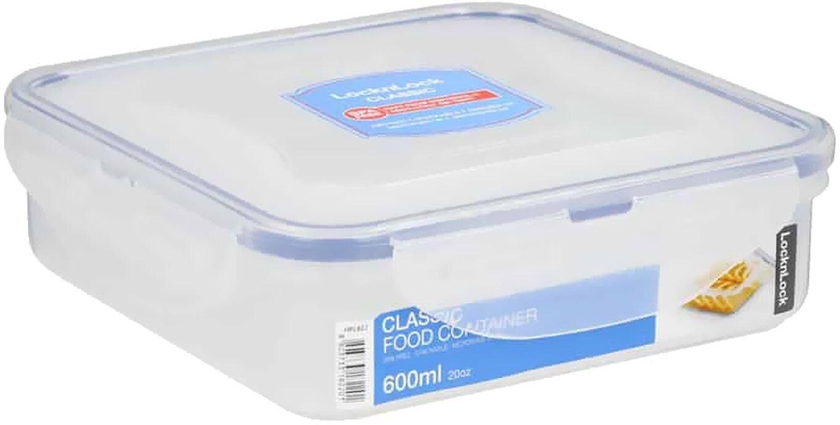 Lock and Lock Square Food Container - 600ml - Clear
