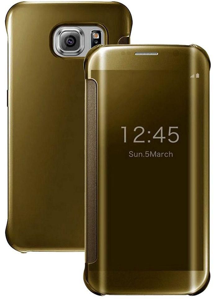 S-View Case for Samsung Galaxy S6 Edge with card system - Gold