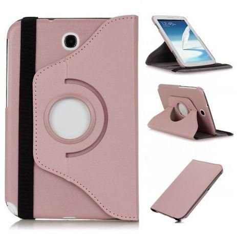 360 Rotating Samsung Galaxy Note 8.0 GT-N5110 GT-N5100 Stand Holder Flip Leather Case Cover Included Calans Screen Protector -(Pink)