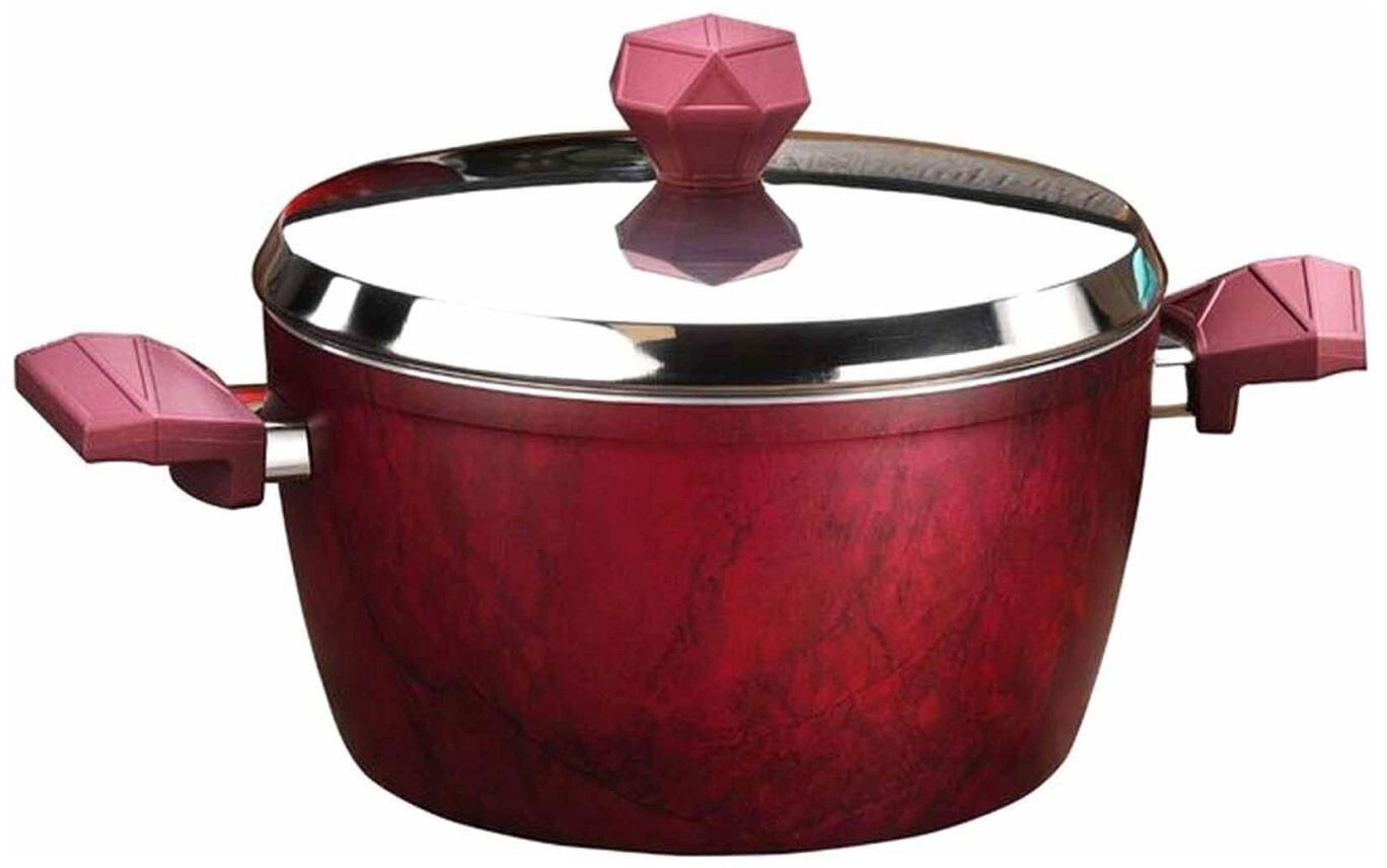 Nouval Designo Pot with Aluminum Lid - 28 cm - Red Color