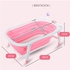 Pikkaboo Baby Foldable Portable Non-Slip Bath Tub - Pink- Babystore.ae