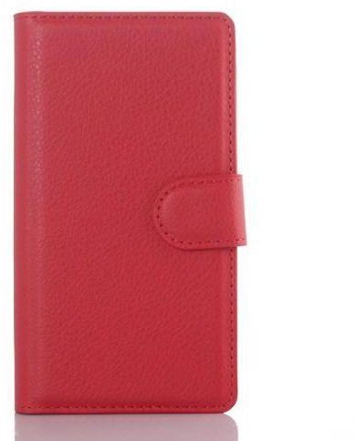 Ozone Litchi Skin Wallet Leather Stand Case Cover for Sony Xperia Z5 Compact - Red