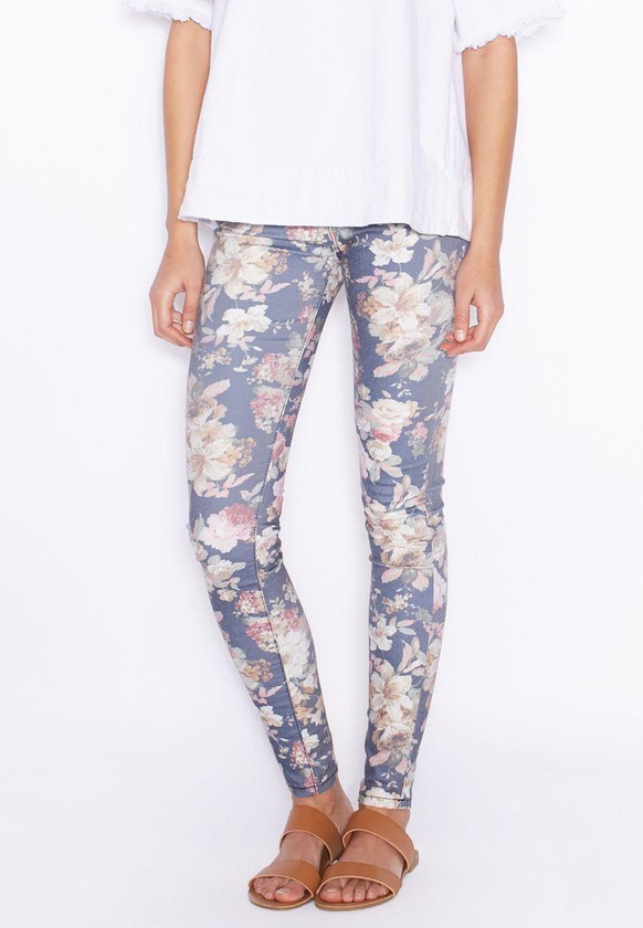 Floral Printed Skinny Jeans