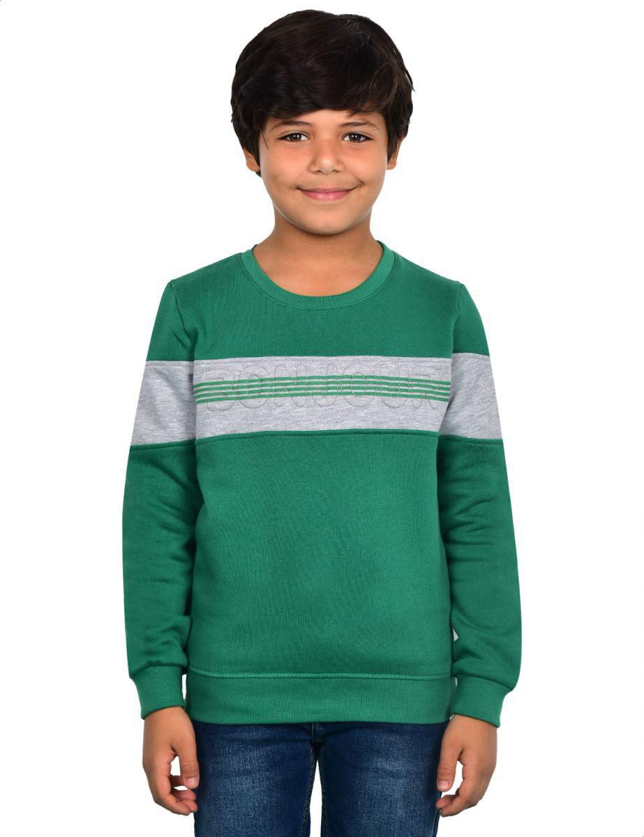 Town Team Cotton Contrast Panel Ribbed Trims Sweatshirt for Boys ...