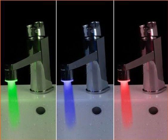 Mini Copper Three-color LED Water Stream Temperature Sensitive LED Faucet Tap